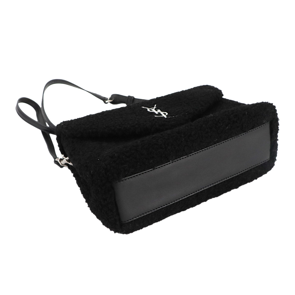 Shoulder Bag Shearling Leather Black 531648 Purse