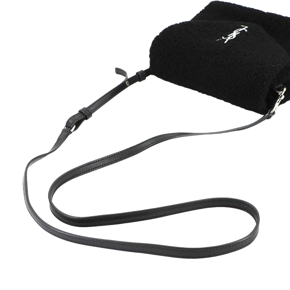 Shoulder Bag Shearling Leather Black 531648 Purse