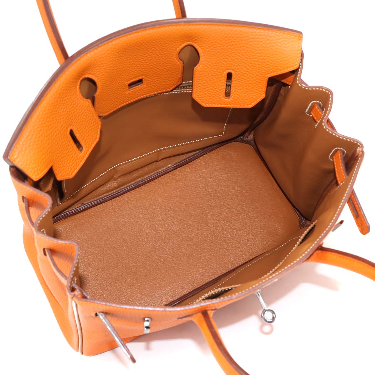 Birkin 30 Veau Togo Potiron Gold Hand Bag Purse