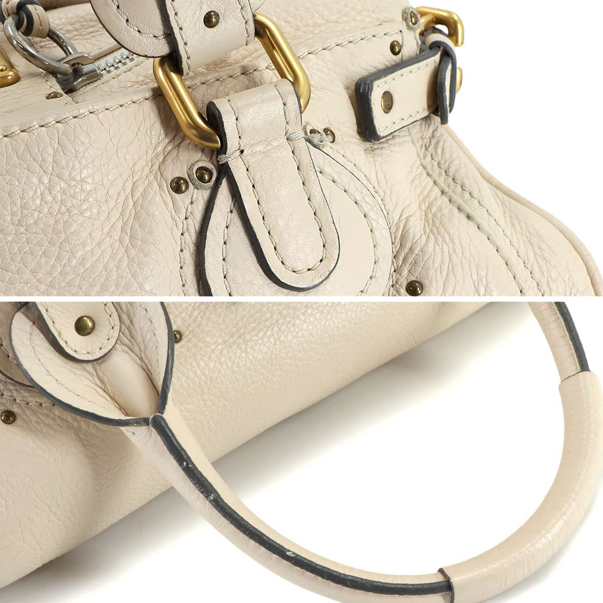 Paddington Hand Bag Leather White Purse