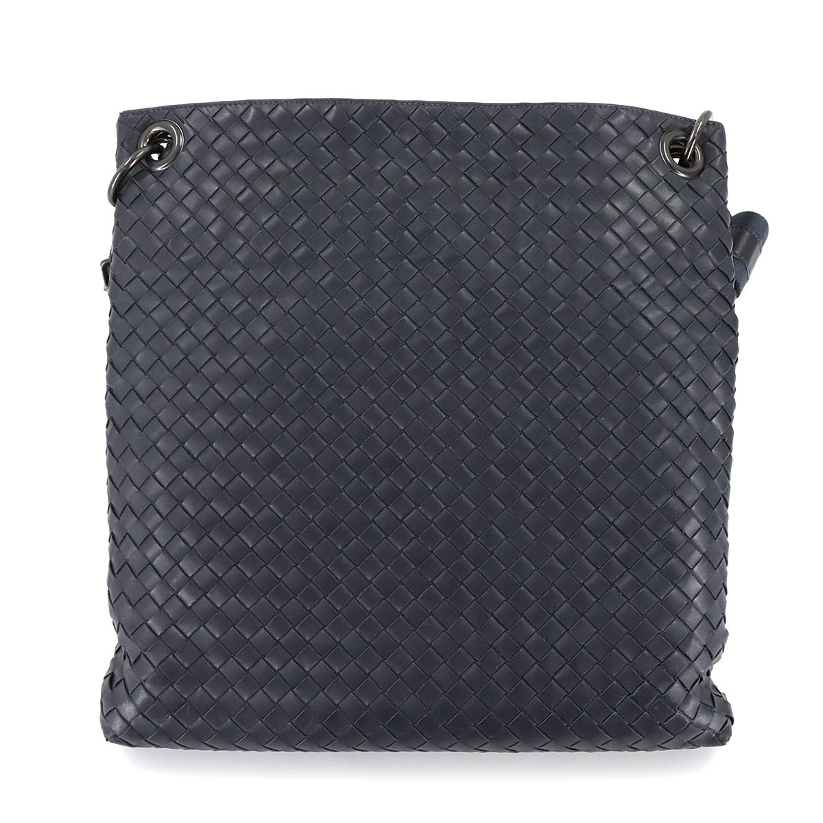 Intrecciato Shoulder Bag Leather Blue 161623