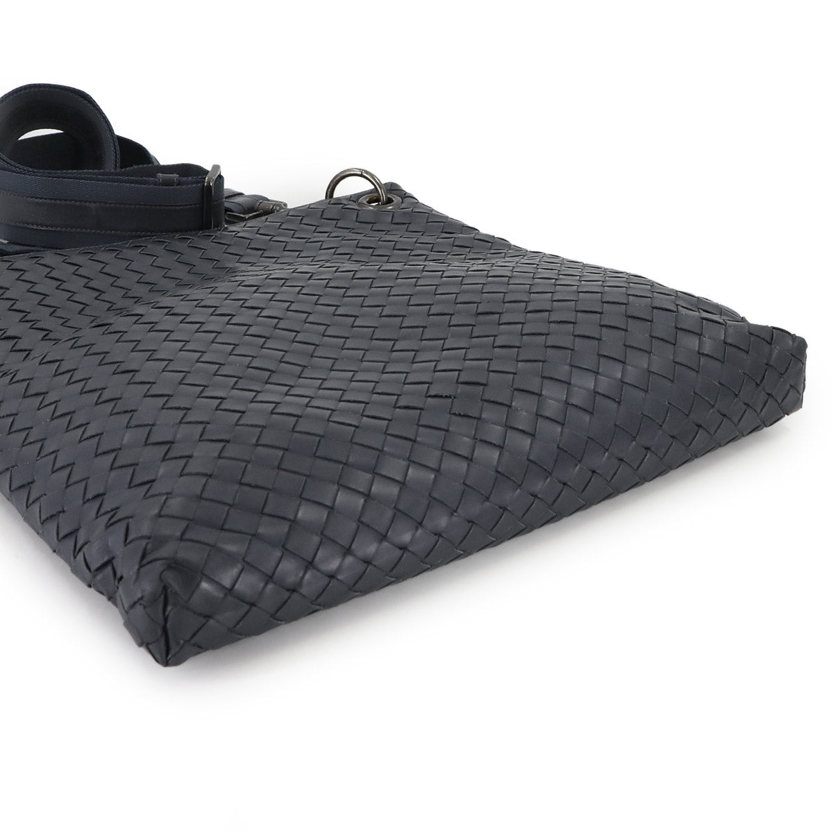 Intrecciato Shoulder Bag Leather Blue 161623