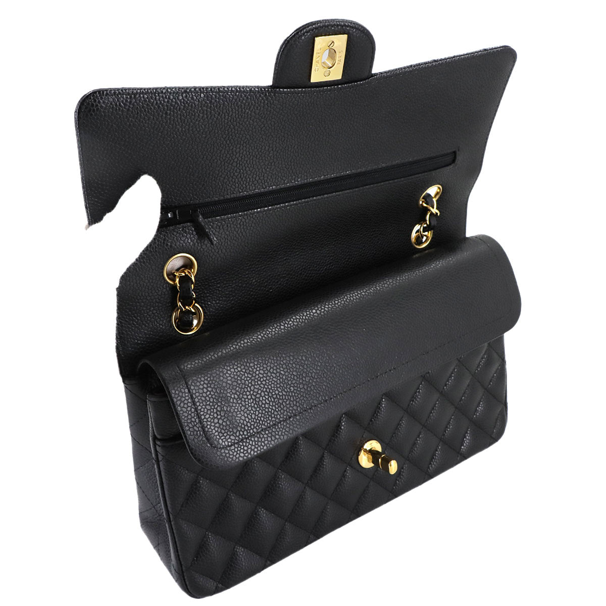 Matelasse 25 Chain Shoulder Bag Leather Black A01112 11.12