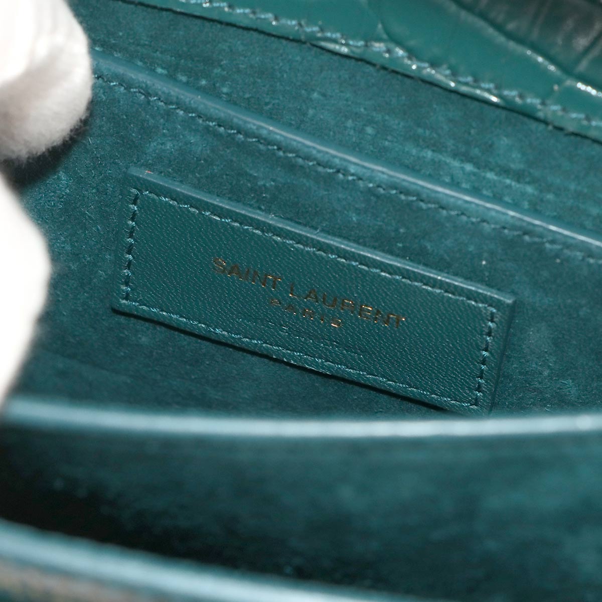 Sunset Medium Chain Shoulder Bag Leather Green 442906