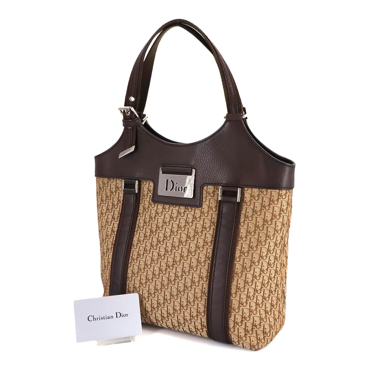 Diorissimo Street Chic Trotter Tote Bag Canvas Brown