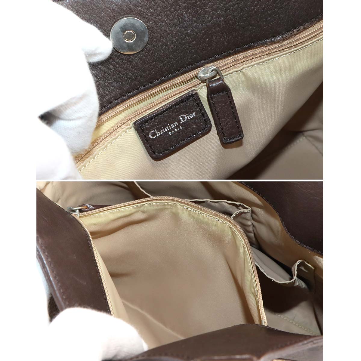 Diorissimo Street Chic Trotter Tote Bag Canvas Brown