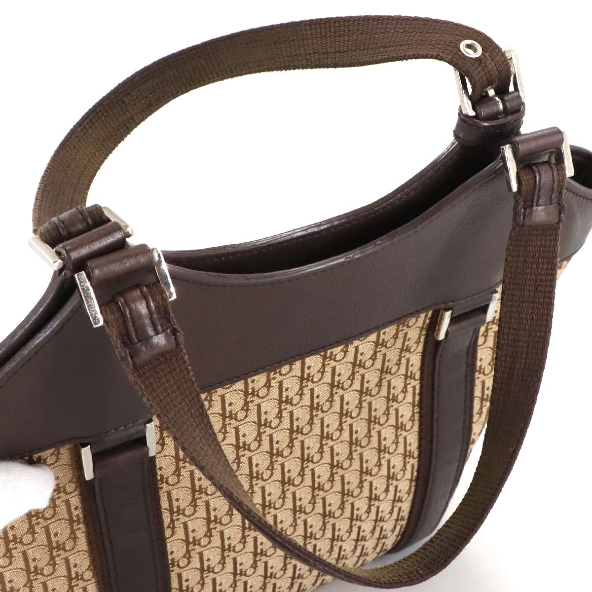 Diorissimo Street Chic Trotter Tote Bag Canvas Brown