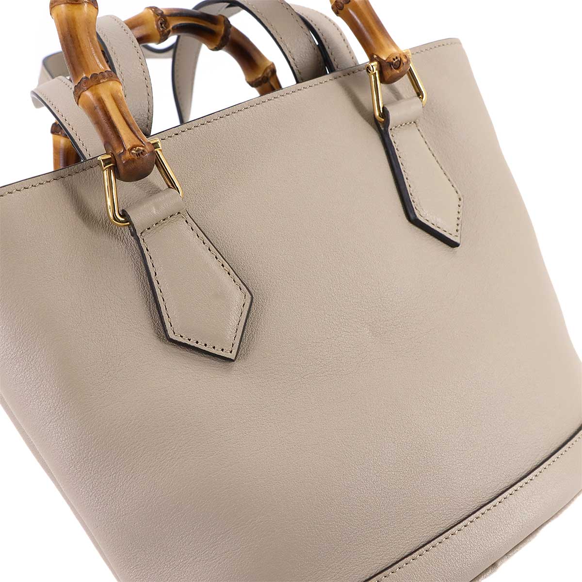Banboo Diana Tote Shoulder Bag Leather Beige 750396 Purse