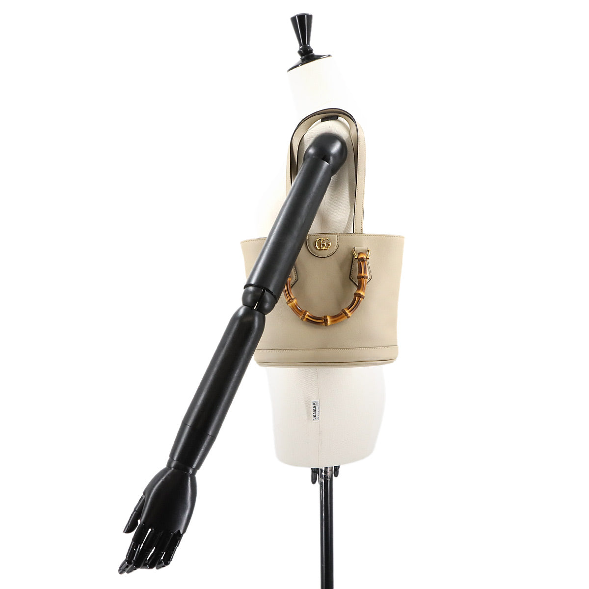 Banboo Diana Tote Shoulder Bag Leather Beige 750396 Purse