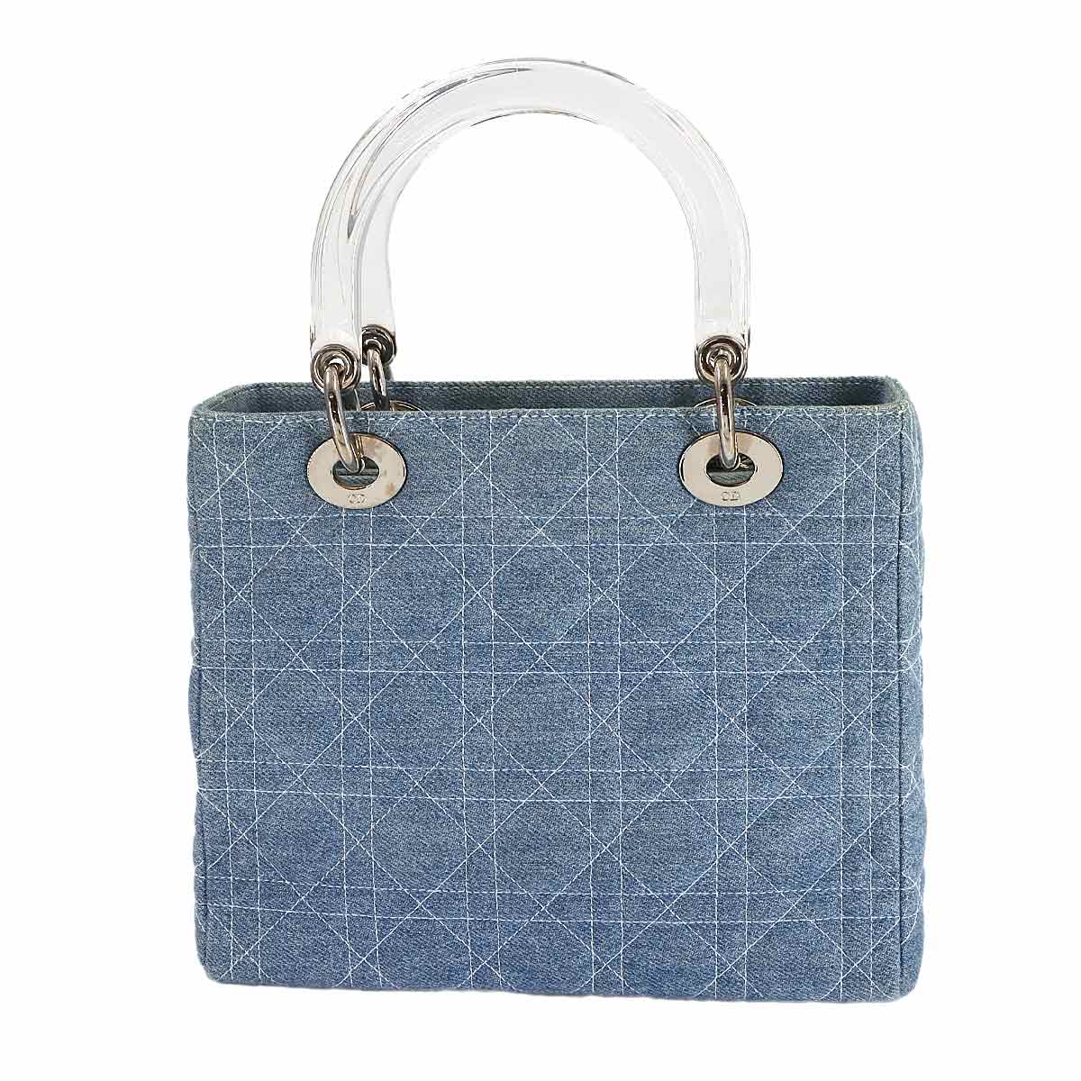 Lady Dior Medium Hand Shoulder Bag Denim Blue