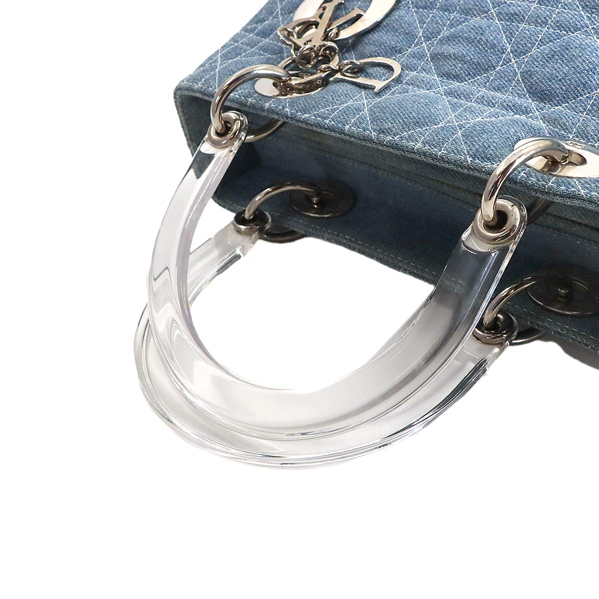 Lady Dior Medium Hand Shoulder Bag Denim Blue