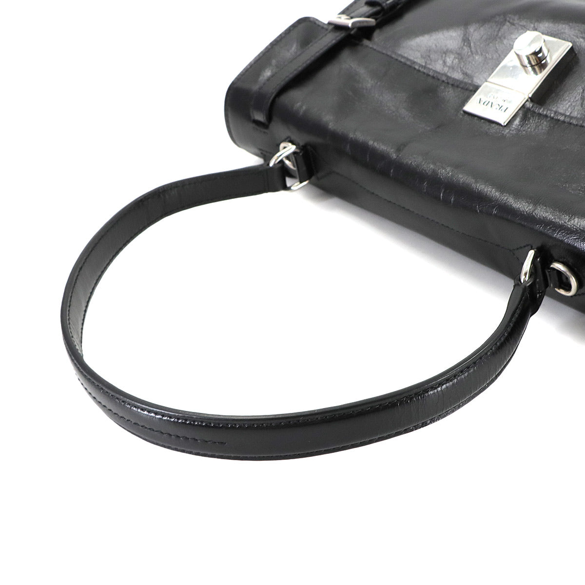 PRADA 2way Hand Shoulder Bag Leather Black 1BN026 Purse