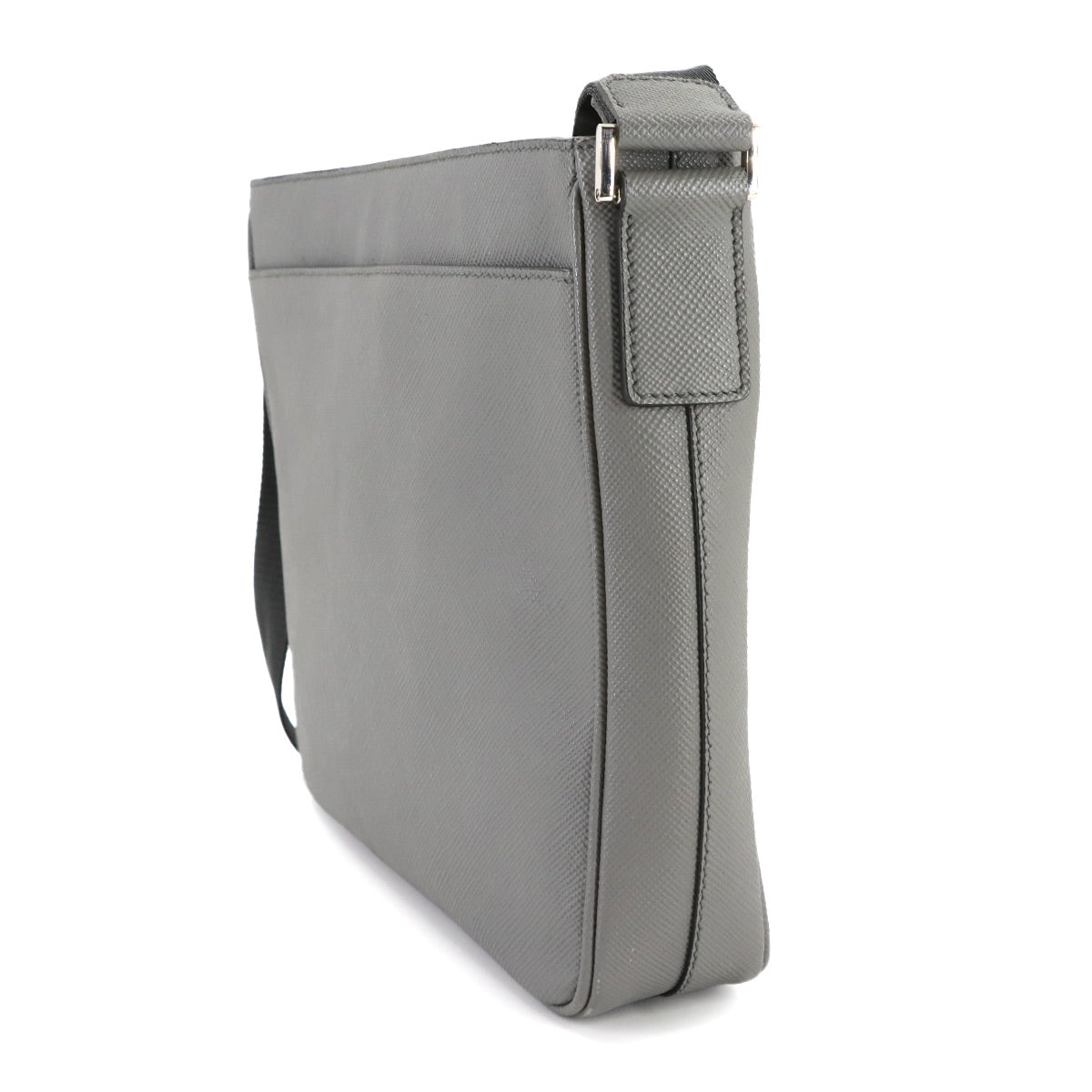 Saffiano Shoulder Bag Leather Gray 2VH086 Purse