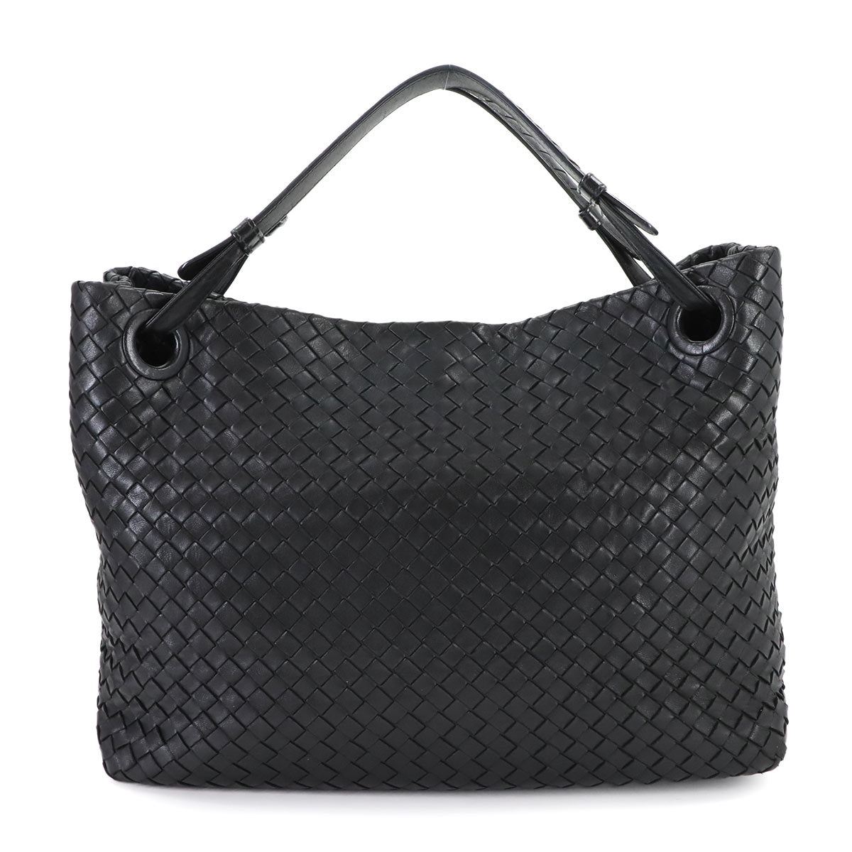 Intrecciato Medium Garda Tote Bag Leather Black 179320