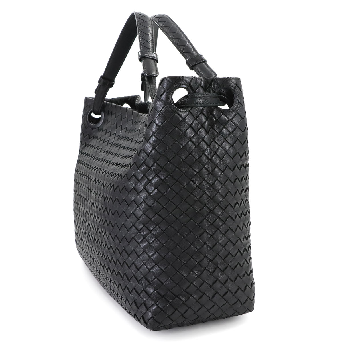 Intrecciato Medium Garda Tote Bag Leather Black 179320