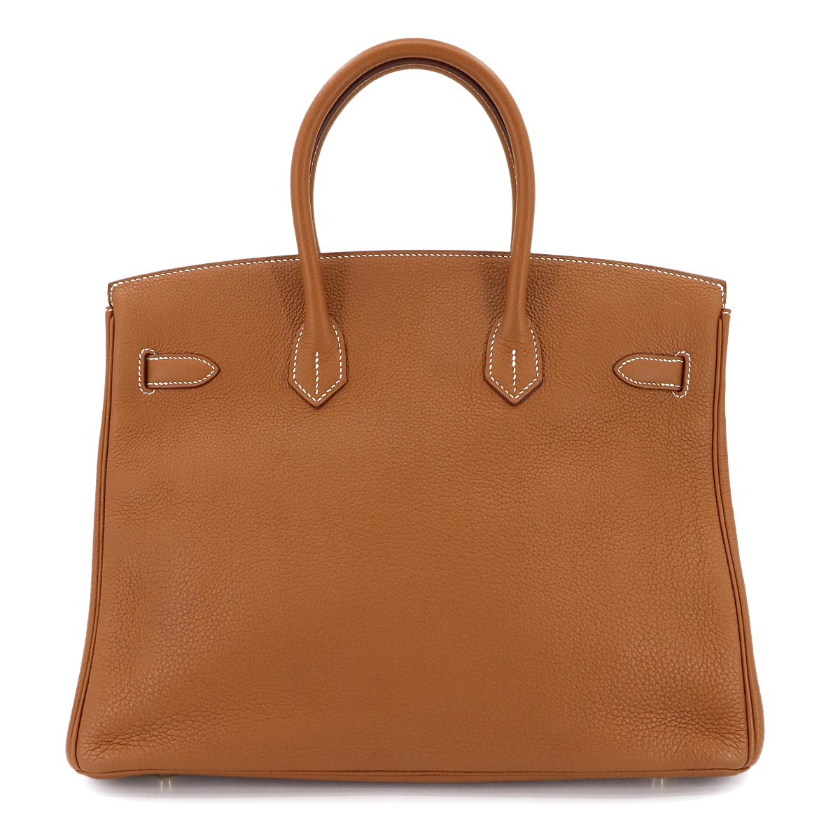 Birkin 35 Togo Gold Geranium Hand Bag Brown Red