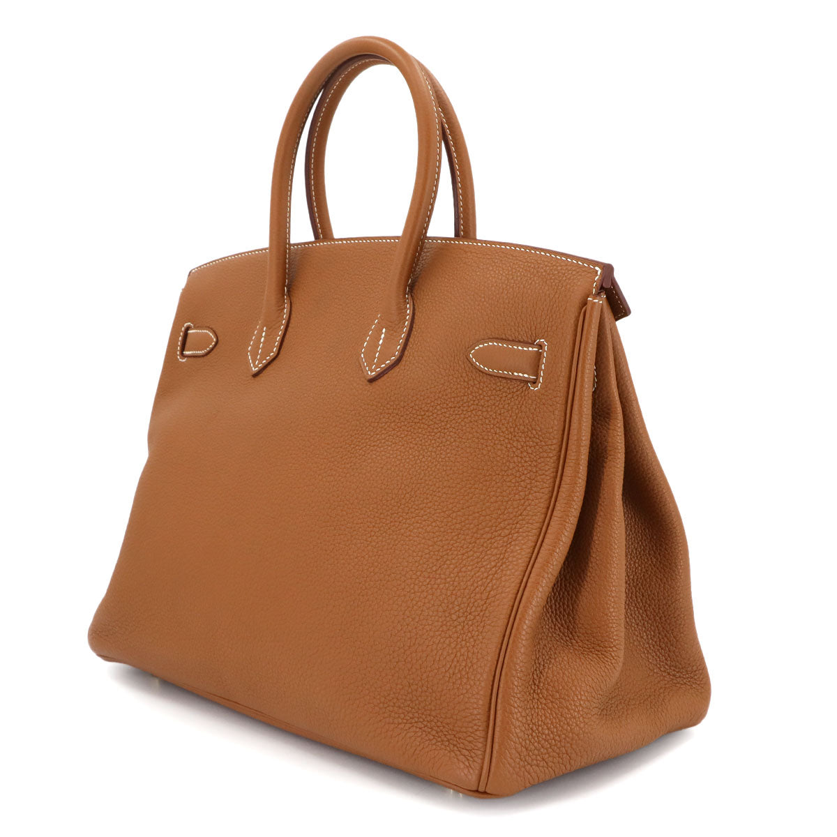 Birkin 35 Togo Gold Geranium Hand Bag Brown Red
