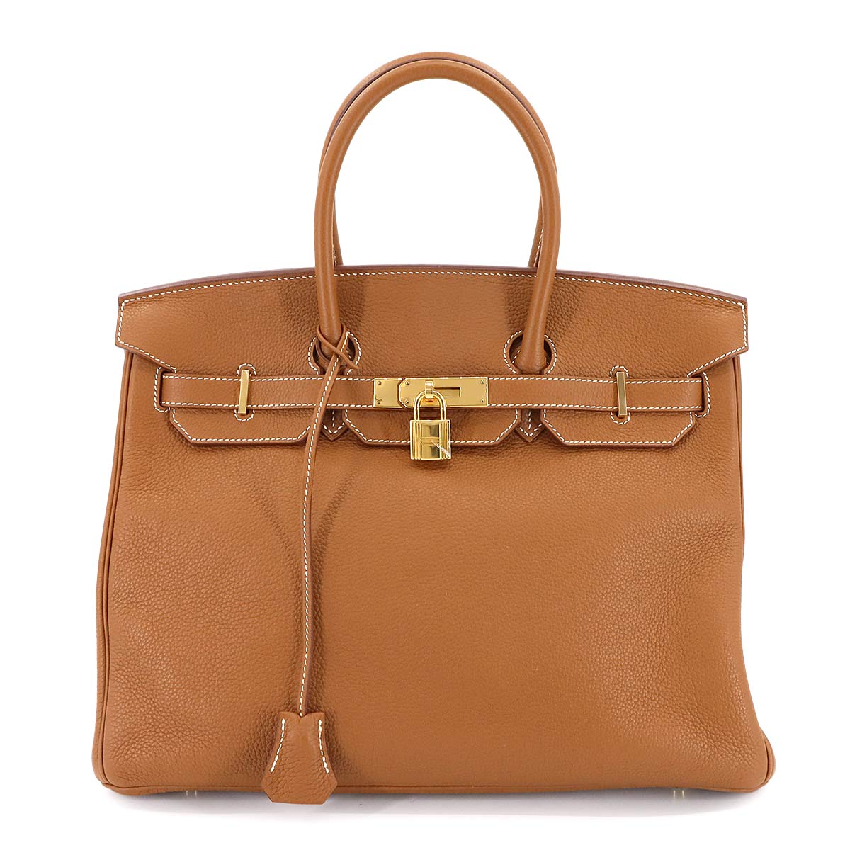 Birkin 35 Togo Gold Geranium Hand Bag Brown Red