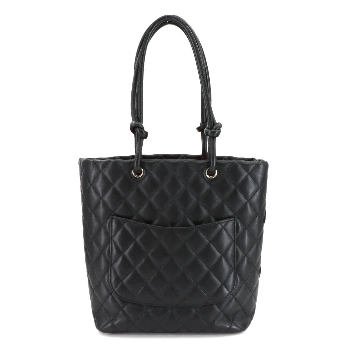 Cambon Line Medium Tote Bag Leather Enamel Black A25167 Purse