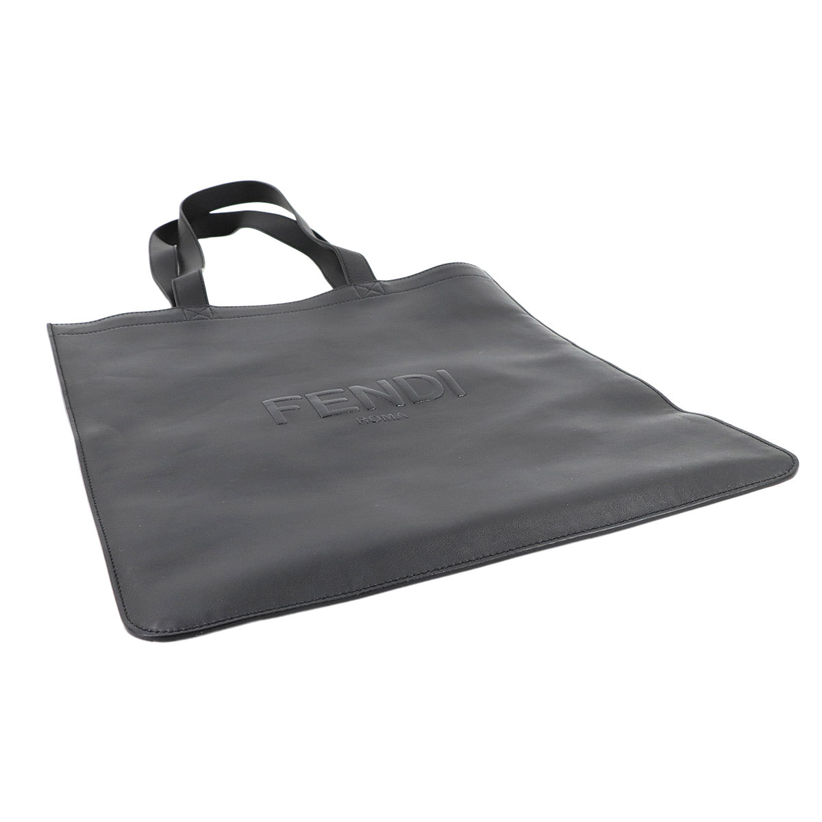 Embossed Logo Tote BagLeather Black 7VA538 Purse