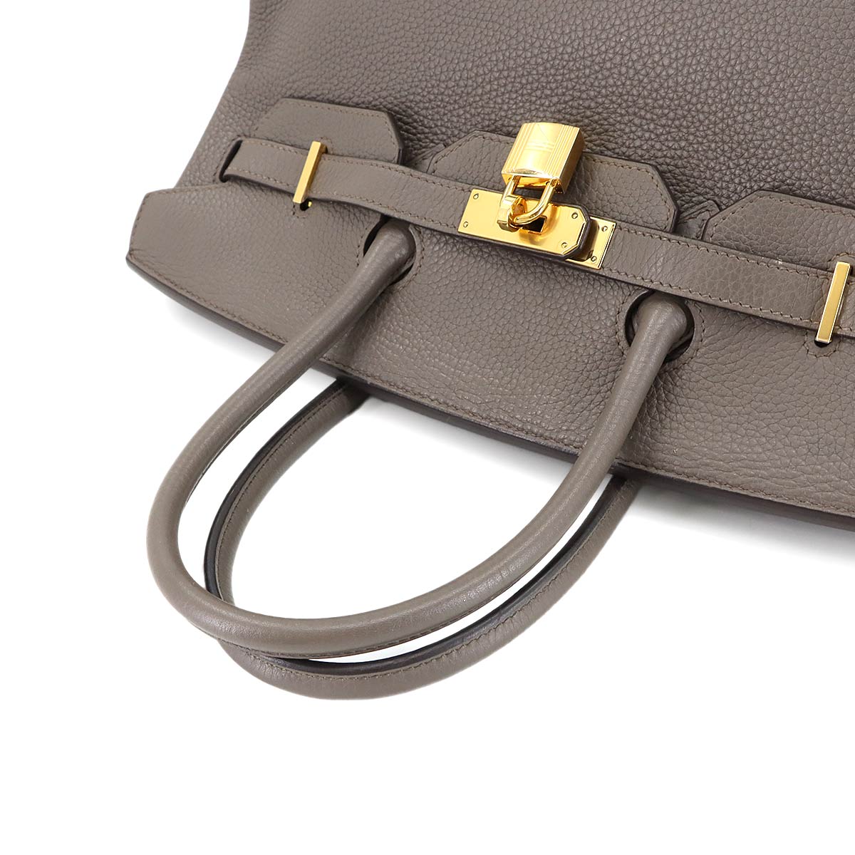 Birkin 35 Togo Etain Hand Bag Gray Purse