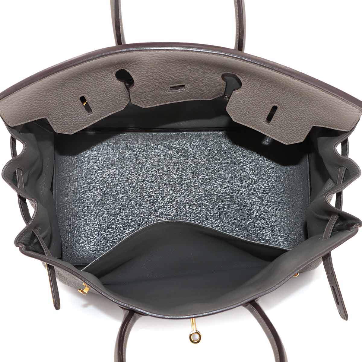 Birkin 35 Togo Etain Hand Bag Gray Purse