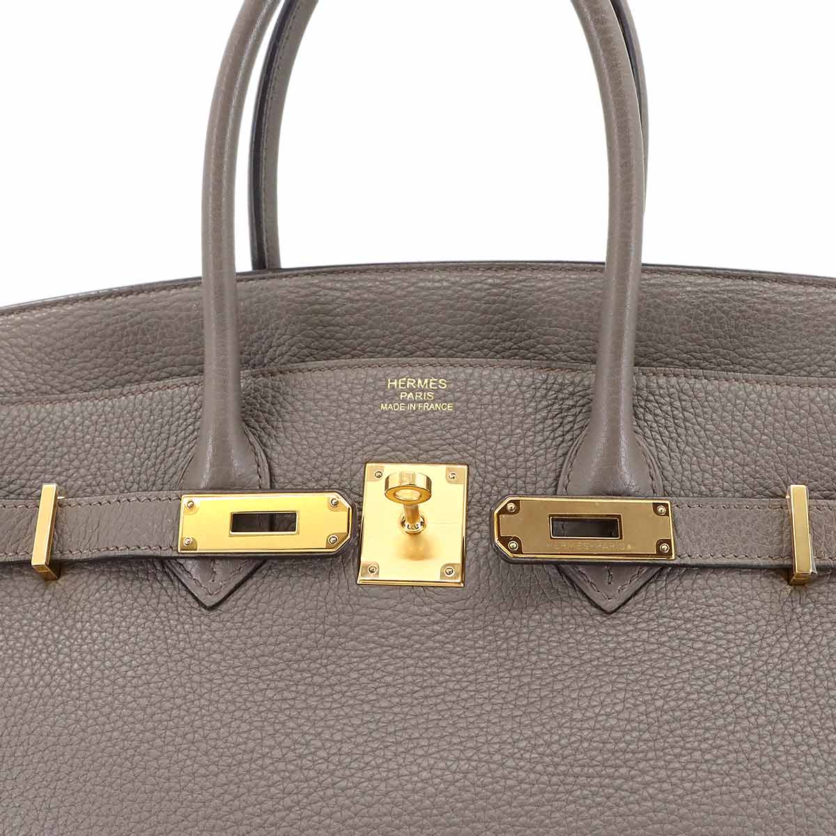 Birkin 35 Togo Etain Hand Bag Gray Purse