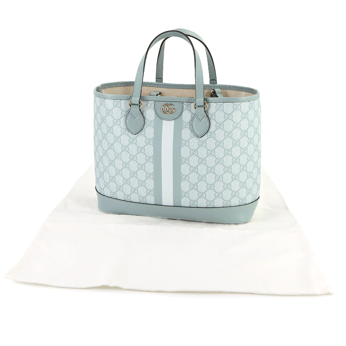 Ophidia Medium Tote Shoulder Bag GG Supreme Leather Blue 765043