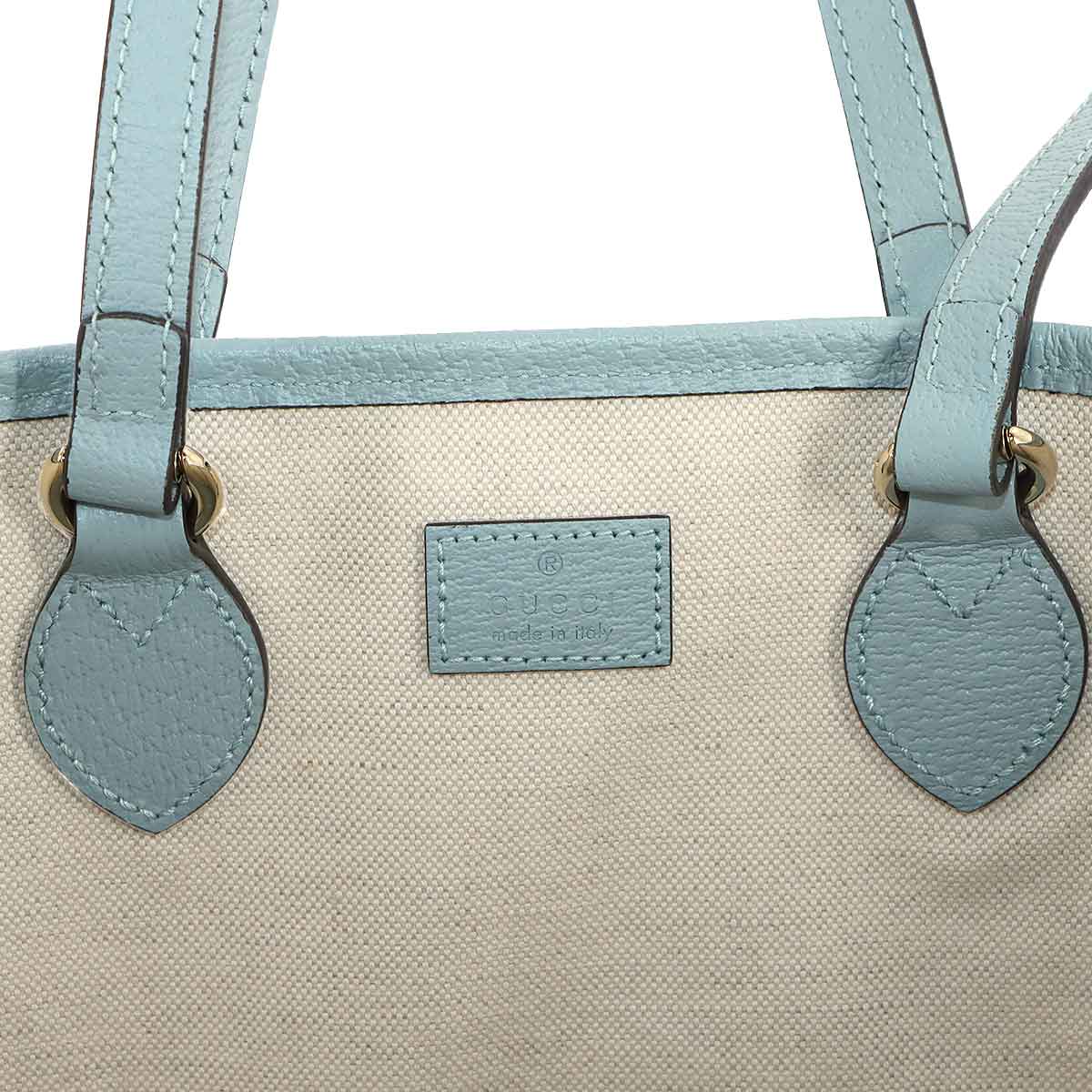 Ophidia Medium Tote Shoulder Bag GG Supreme Leather Blue 765043