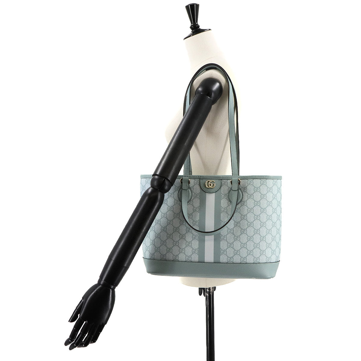 Ophidia Medium Tote Shoulder Bag GG Supreme Leather Blue 765043