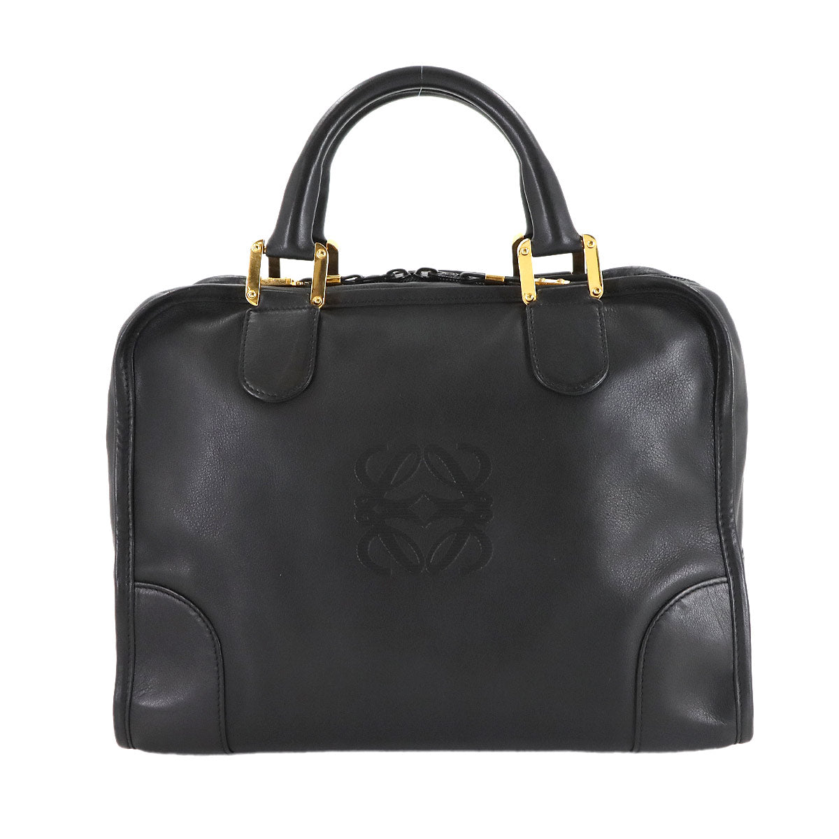 Amazona 32 Hand Bag Leather Black Anagram Purse