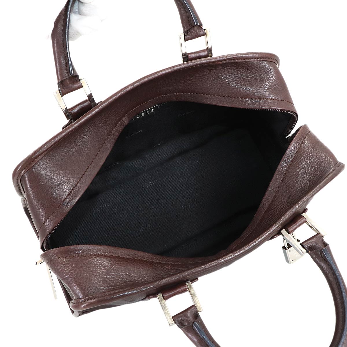 Amazona 28 Hand Bag Leather Brown Anagram Purse