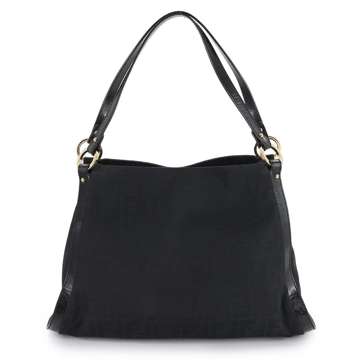 Zucca Shoulder Bag Canvas Leather Black 8BR652