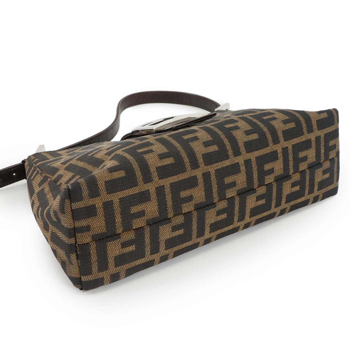 Zucca Shoulder Bag Canvas Leather Brown 16115 Purse