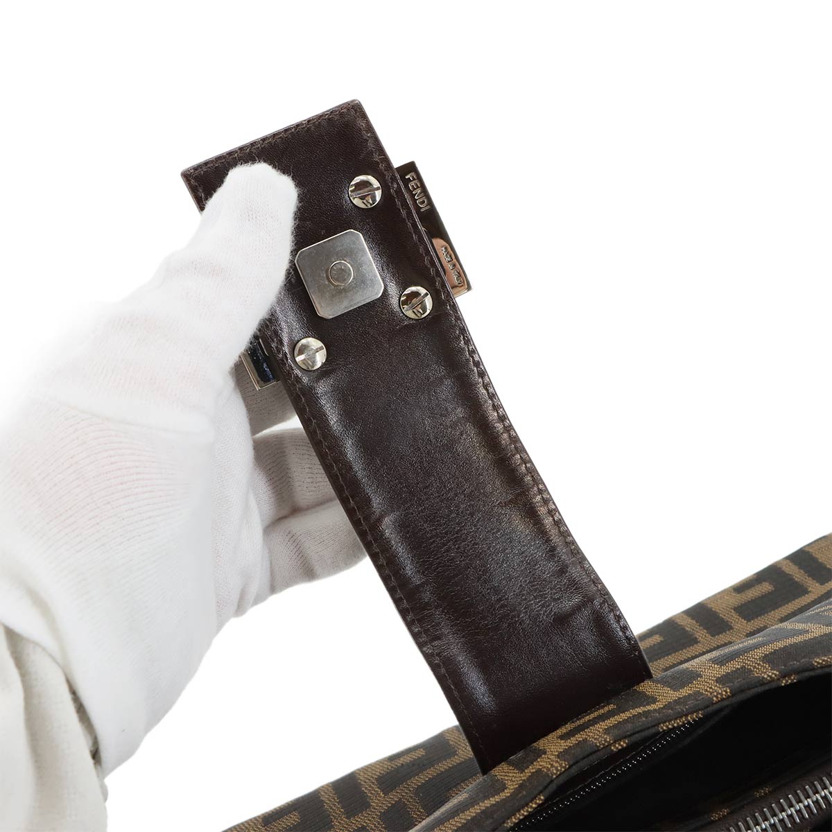 Zucca Shoulder Bag Canvas Leather Brown 16115 Purse