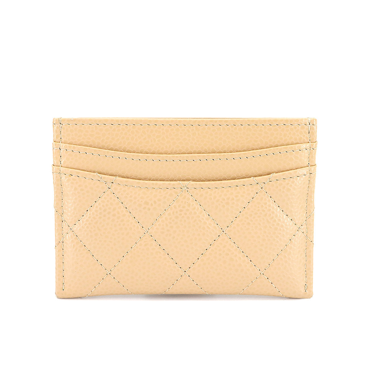Matelasse Card Case Leather Beige AP0213