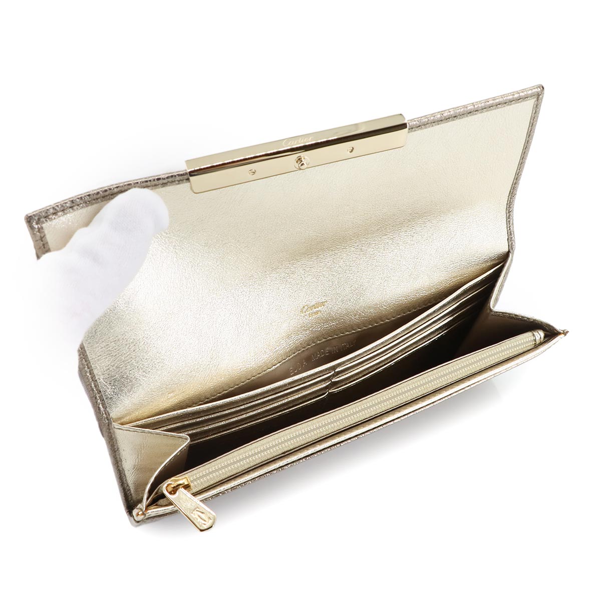 Panthere Art Deco Wallet Leather Bronze L3000969 Bi fold