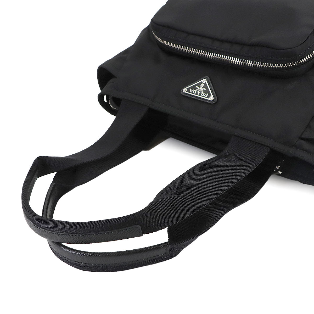 2way Tote Shoulder Bag Nylon Saffiano leather Nero 1BG582 Purse