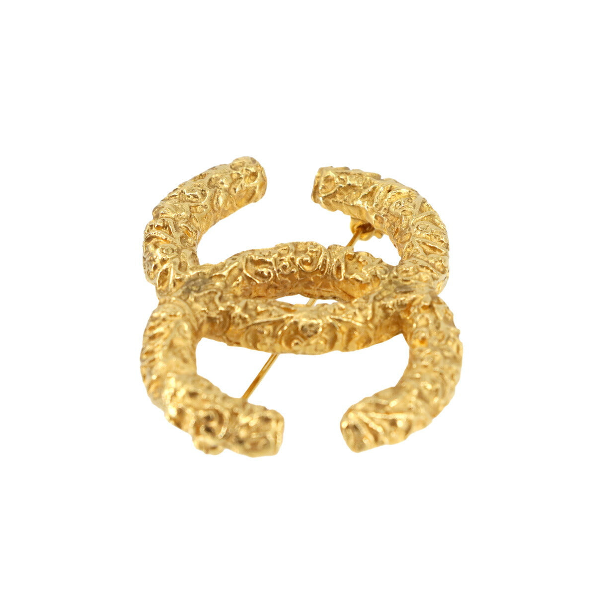 CHANEL Coco Logos Brooch Gold Accessory 93A Vintage