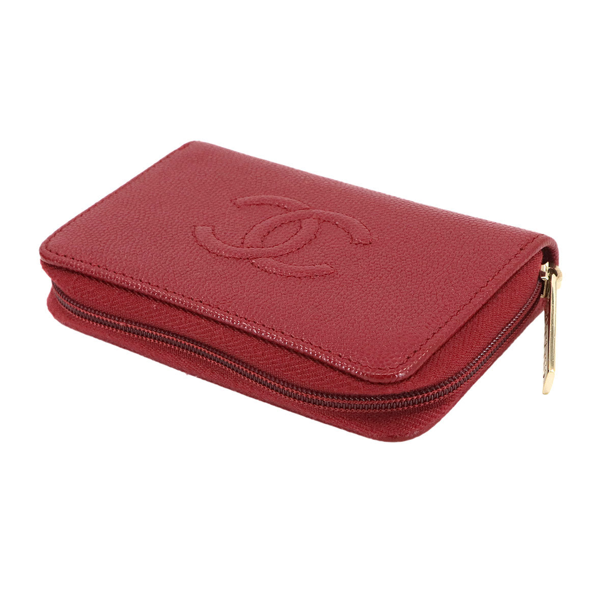 Coin Case Purse Leather Red A68890 Coco Mark