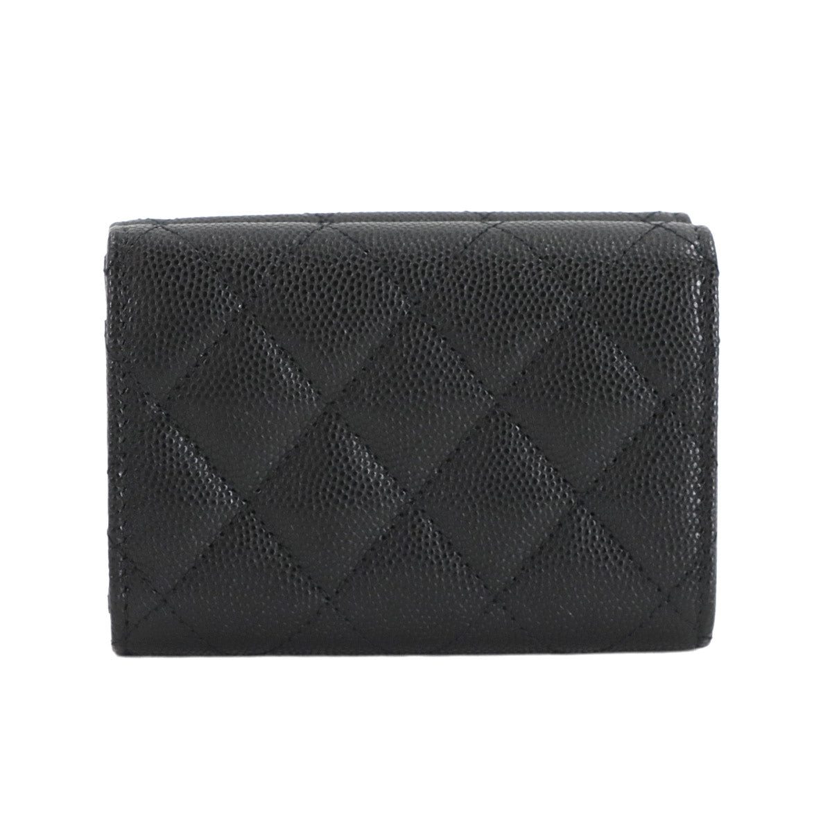 Matelasse Compact Wallet Leather Black AP3081 Heart Spade