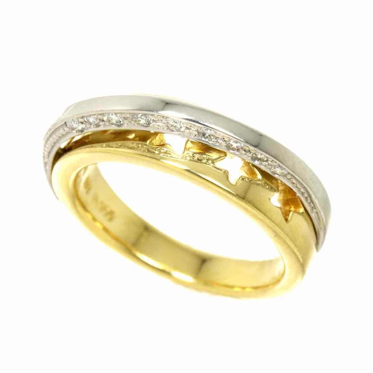 Diamond 0.11ct Ring 18K YG 750 Pt Size4.5(US)