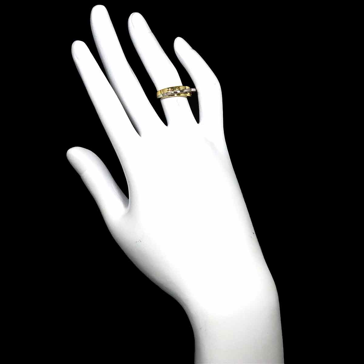 Diamond 0.11ct Ring 18K YG 750 Pt Size4.5(US)