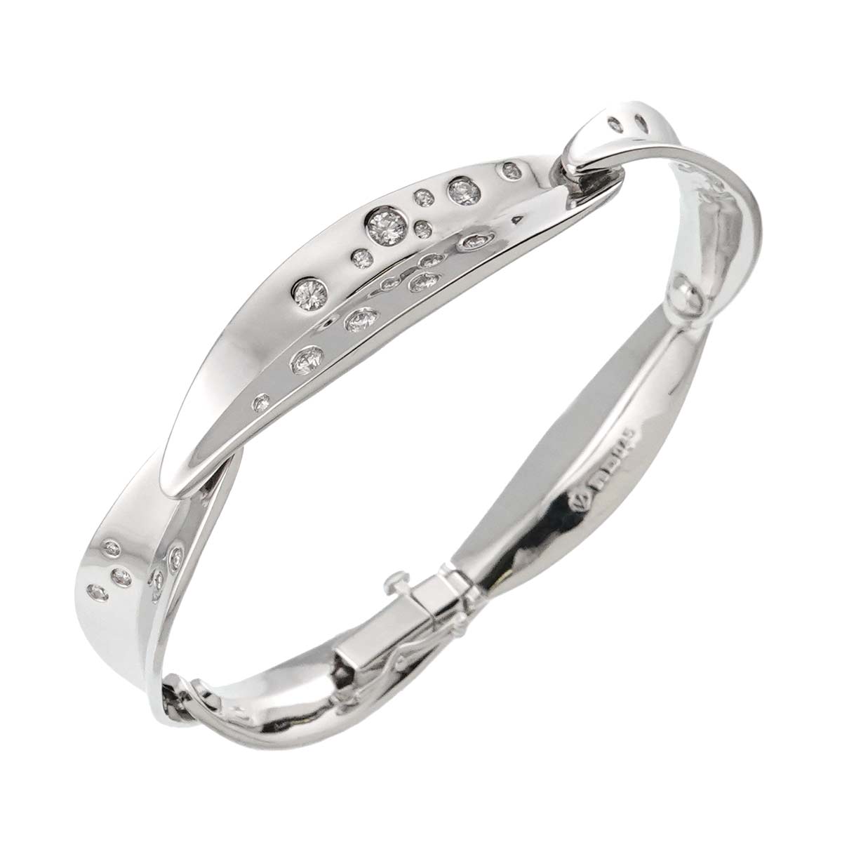 Diamond 0.45ct Bracelet Bangle 18K White Gold 750