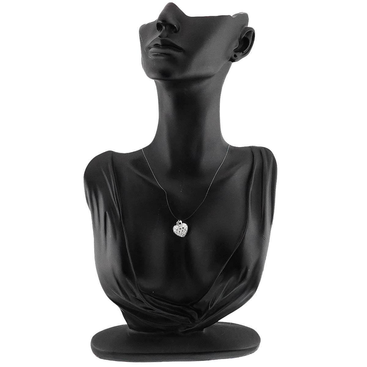 HeartMotif Pave Diamond Pendant Top Charm 18K White Gold 750