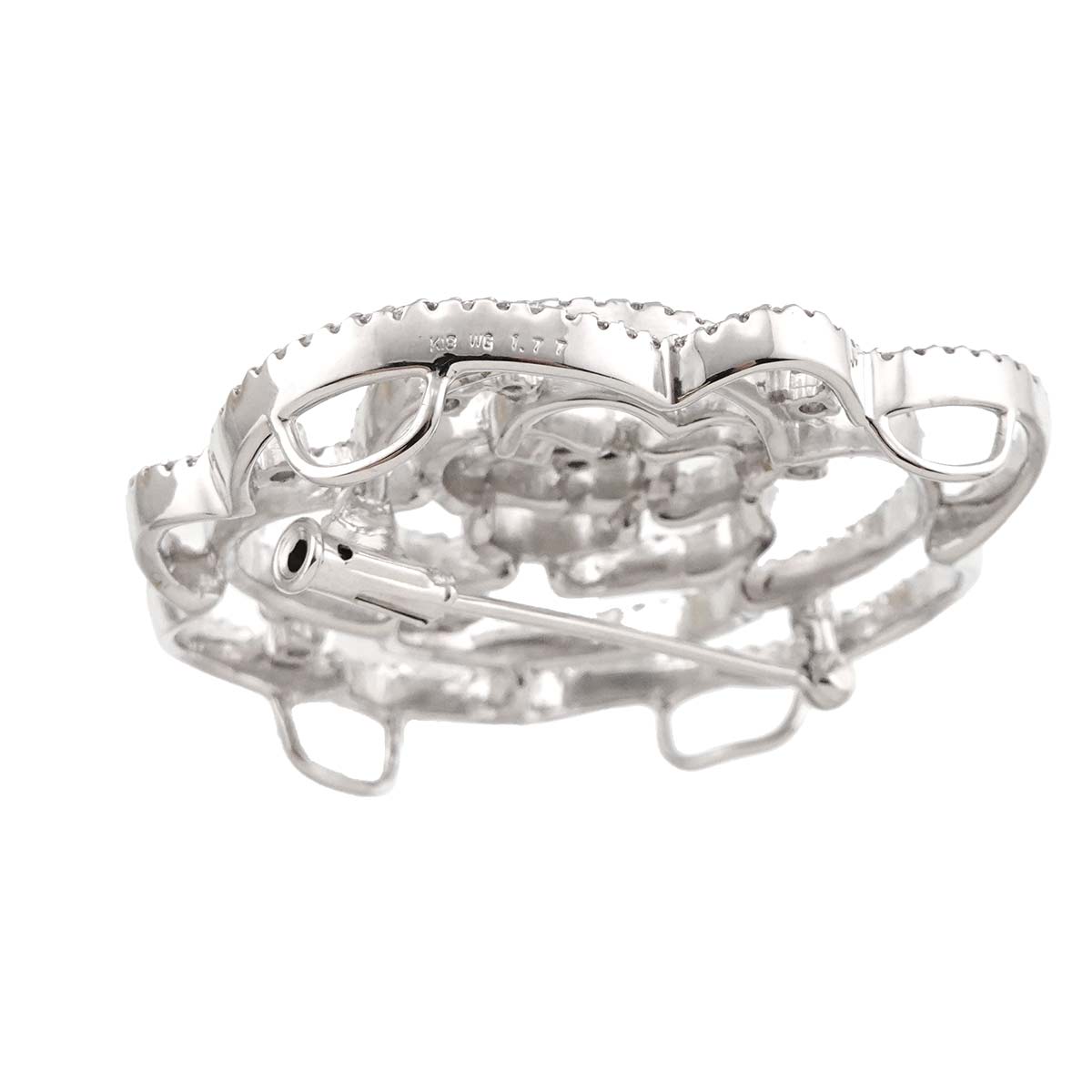 Diamond 1.77ct Brooch 18K WG White Gold 750