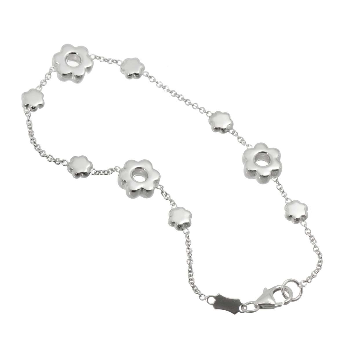 Flower Bracelet 18K White Gold 750