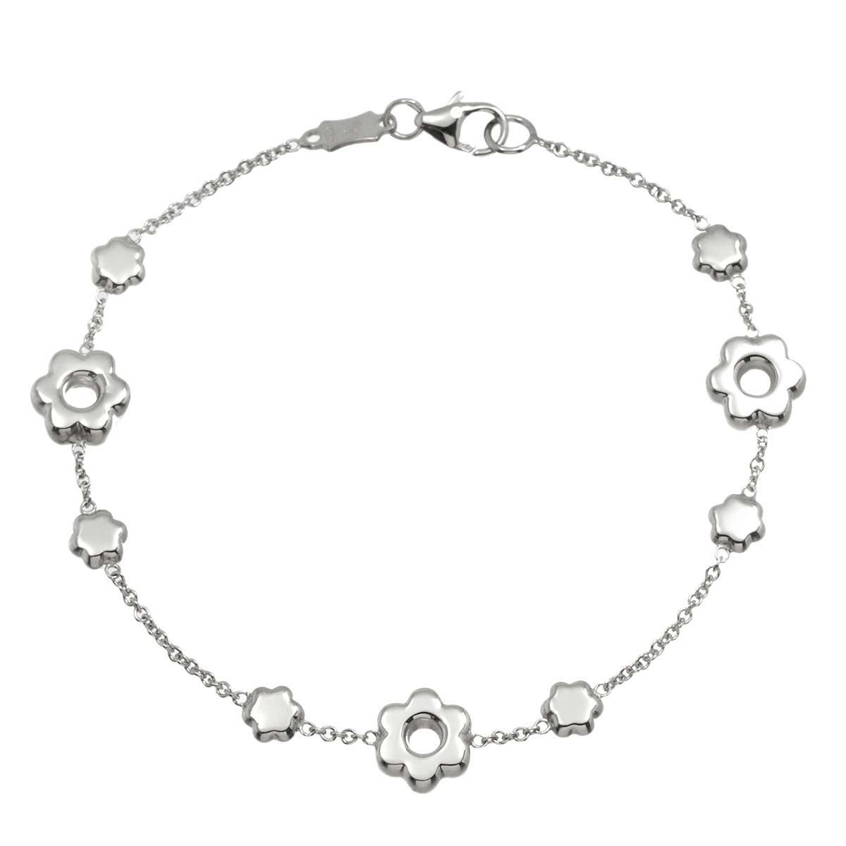 Flower Bracelet 18K White Gold 750