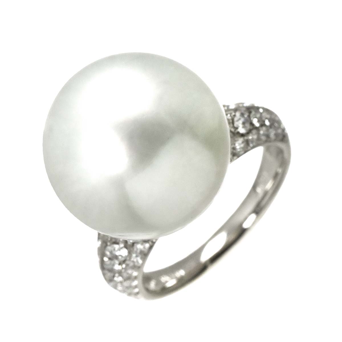 South Sea pearl 16.2mm Diamond 0.87ct Ring Pt Platinum 6.25-6.5(US)