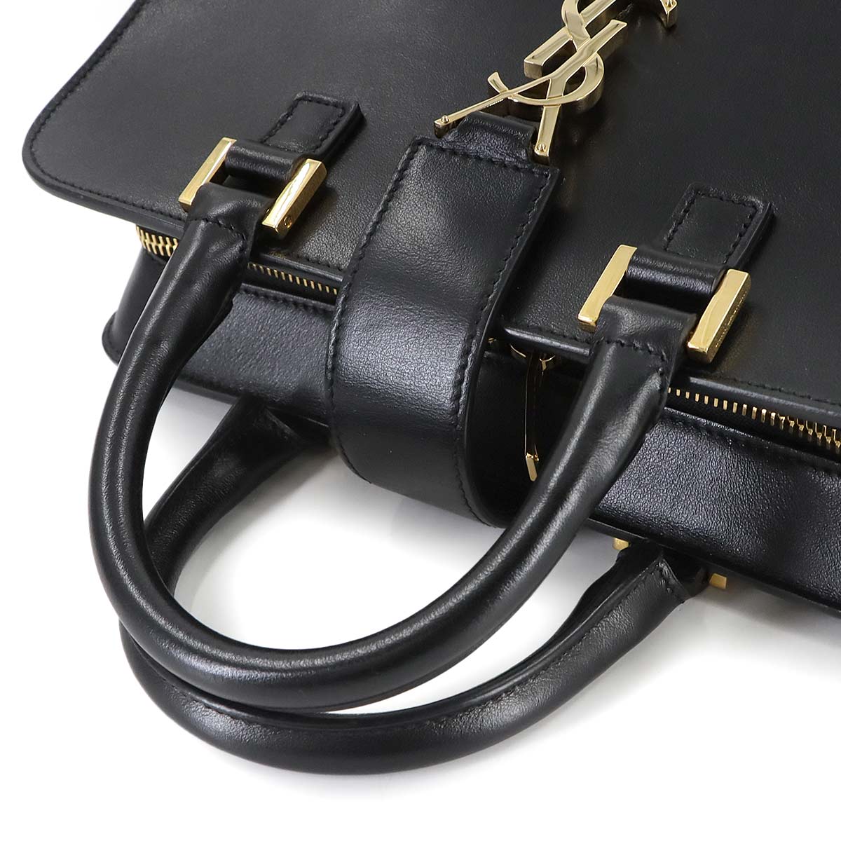 Baby Cabas Hand Shoulder Bag Leather Black 472466